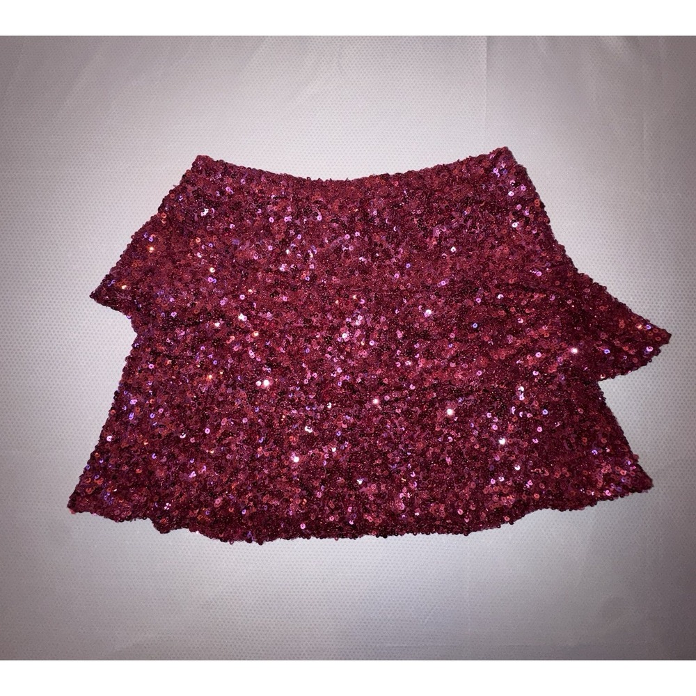 NWT Gianni Bini Girls Pink‎ Sequin Skirt Stretchy Size XL (16)